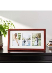 Lawrence Frames Walnut Wood Triple 4 By 6 Matted Picture Frame