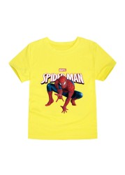 Pure cotton cartoon Disney Spiderman print boy T-shirt cotton short-sleeved children's clothing summer kids boy girl T-shirt