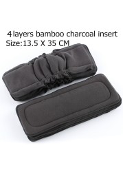 [Simfamily] 10pcs Reusable Bamboo Charcoal Diaper Insert Baby Cloth Mat Nappy Insert Changing Liners 4 Layer Each Insert Wholesale