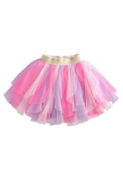 DXTON Girls Skirt Mesh Children's Skirt Girls Tutu Skirt Layered Tutu Skirt Prom Party Prom Dress Clothes