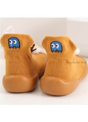 Baby First Shoes Baby Girls Newborn Knitwear Socks Warm Infant Winter Shoes Fox Rabbit Cartoon Kids Boy Casual Shoes 2021