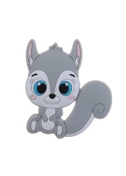 10pcs Silicone Squirrel Baby Teether Cartoon Rodent Necklace Bpa Free Nursing Small Animal Newborn Chew Teething Necklace Toys