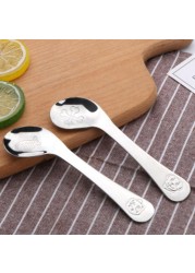 Children Feeding Spoon New Style Baby Infant Safe Spoon Stainless Steel Quality Spoon Curved Spoon Baby Exercise Tableware