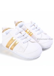 Soft Sole Leather Striped Boy Shoes Baby Girl Shoes Children Sport Running Shoes Newborn Baby First Walkers Toddler Kids Sneaker