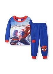 New Spider-Man cartoon children's long-sleeved pajamas children's champion home wear boys' underwear two-piece suit pajamas