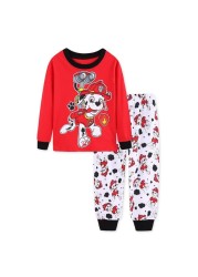 Paw Patrol Pajamas Set Thin Long Sleeve Mashal Chase Rubble Patrola Baby Clothes Children Sleepwear Night Spring Pajamas