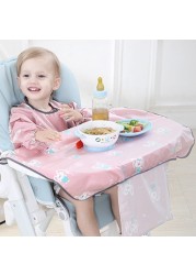 1 set 3-12 years baby girl boy waterproof adjustable painting apron with sleeves set baby kids toddler infant burp cloth