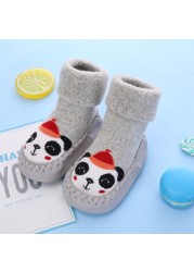 Baby Socks With Rubber Soles For Toddlers Kids Socks Toddler Boys Sock Warm Terry Shoes Thicken Slippers Infant Girl Winter