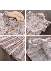 Keelorn Kids Clothing Girls Dress 2022 Girls Summer Cotton Dresses Outfits Flower Casual Dresses Sweet Toddler Girl Pink Clothes