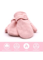 Baby Boy Winter Mittens Lined With Fleece Easy On Toddler Boy Girls Gloves Thick Warm Outdoor Hand Warmers