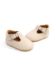 Newborn Baby Shoes Classic Leather Strap Boys Girls Multicolor Rubber Sole Infant Anti-slip First Walkers Shoes