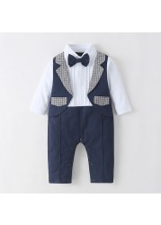 New spring and autumn boys clothes baby rompers one-piece suit children's clothing home wear