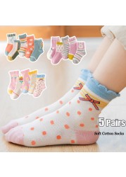 5pairs/lot Cute Cartoon Baby Girls Socks Winter Thicken Soft Kawaii Infant Toddler Socks Cotton Baby Boy Sports Socks for 1-12Y