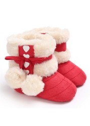 2019 Winter Snow Baby Boots 7 Colors Warm Fluff Balls Indoor Coton Soft Rubber Sole Infant Newborn Baby Boy Boots