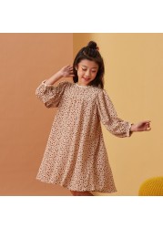 Ton Lion Kids Spring Cute Casual Fashion Long Sleeve Dress Elastic Round Neck Girls Princess Dress Kids