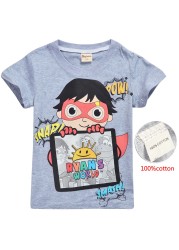 2019 new summer children's clothing t-shirt christmas tops girl t-shirts ryan play review mask boy cartoon kid t-shirt tees