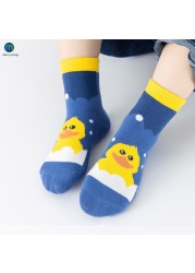 5pairs/lot Baby Socks Autumn Winter Warm Cotton Kids Socks Cute Girls Cartoon Duck Boys Infant Socks Accessories Miaoyoutong