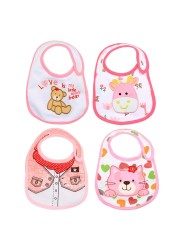 10pcs Cartoon Baby Bibs Infant 3-Layers Waterproof Anti Dirt Burp Towels Toddler Burp Clothes Kids Feeding Eating Apron Gown