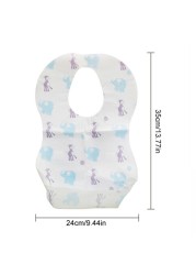 Baby Bibs Soft Waterproof Non-woven Fabric Disposable Bibs Eating Saliva Paper Bibs for Babies 10pcs/set