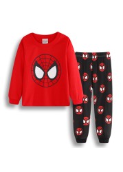 Autumn Children's Spider Set Kids Sleepers Boys Girls Super Hero Cartoon Long Sleeve Pajama Anna Elsa Sleepwear 2-7T Christmas Gift