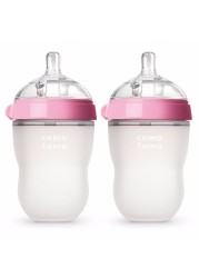 Green/Pink Silicone Baby Bottle 5oz and 8oz Baby Bottles 2 Pack BPA Free Feeding Bottle Babies Kids Drink Milk mamadeiras