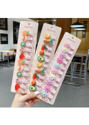 Children's Hairpin Fruit Hair Clips Baby Side Bangs Clip for Girls Kawaii Headdress Baby Hair Accessories Bows 10pcs 2021 New