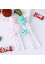 1pc cute cartoon baby beginner training chopsticks food grade silicone animal pattern baby learning chopsticks