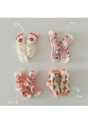 MILANCEL 2022 Spring New Kids Socks Floral Girl Sock Cotton Casual Girls Socks Korean Children Socks