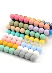 LOVKA 12mm 100pcs/lot Silicone Beads Food Grade Baby Teether Round Beads Baby Chewing Teething Beads Silicone Teether Diy