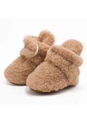 Baby Socks Winter Baby Boy Girl Socks Soft Fluff Toddler Shoes First Walkers Anti Slip Warm Newborn Infant Crib Shoes Moccasin