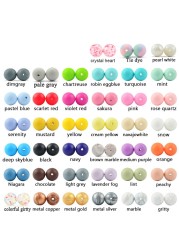 luvka 12mm 100pcs Silicone Beads Round Teether Baby Nursing Pendant Pacifier Clip Oral Care BPA Free Food Grade Colorful