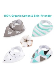 8pcs Civarua Kids Baby Bibs Newborn Baby Bandana Drool Bibs Super Soft Bandana Bibs for Boys and Girls 100% Organic Cotton Bibs