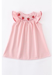 Girlymax Brothers Spring/Summer Baby Girls Strawberry Plaid Gingham Shorts Set Smocked Romper Kids Clothes