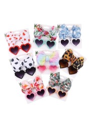 2pcs Newborn Photography Props Sunglasses Headband Set Baby Infant Photo Hair Band Glasses Sunglasses Kit