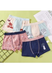 Children's Underwear Kids Cartoon Cotton Shorts Underpants Boys Panties Car Penguin Pattern 4 Piece Set