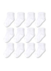 12Pairs/Lot Non-Slip Baby Socks with Grip for Boys Girls Baby Toddler Kids Anti-Slip Cotton Crew Socks 1-7Years