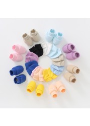 Baby Newborn Face Protection Scratch Gloves Warm Cover Sets Infant Anti-scratch Knitted Cotton Gloves Hat Set