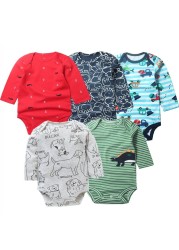 3/4/5pcs Baby Spring Autumn Outerwear Long Sleeve 100% Cotton Boys Girls Clothes Newborn 0-24 Months Clothes