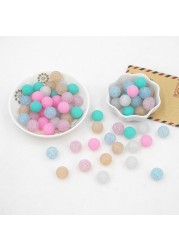 Chenkai 100pcs 15mm Silicone Beads Round Shape Beads BPA Free Teething Infant Chew Doll Pendant Pacifier Toy Accessories