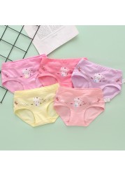 Girls Underwear Kids Panties Shorts Cartoon Cat Pattern 5 Pieces Set for Girls 4-12 Baby Boxer Briefs Youth Cotton Briefs