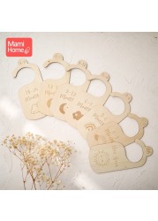 5pcs/7pcs Wooden Baby Wardrobe Clothes Dividers Organizers Newborn Growth Anniversary for Newborn to Toddler Girl Boy Baby Goods