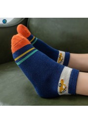 5pairs/lot Fashion Cartoon Car Pattern Cotton Kids Socks Baby Girls Socks 1-12 Years Socks for Boy Warm Breathable Miaoyoutong