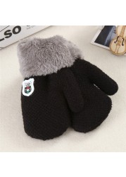 Boys Girls Knitted Gloves Full Finger Warm Rope Gloves Toddler Kids New Winter Set