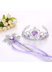 Frozen Girl Crown Sticker Elsa Magic Wand Rapunzel Accessory Princess Party Dress Up Birthday Gift For Kids Aurora