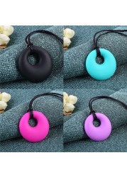 2 Pack Boys Girls Sensory Chew Necklace Silicone Rubber Necklace Jewelry For Autism, ADHD