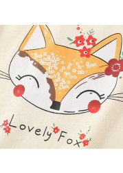 Little maven baby girls T-shirt long sleeve cotton soft autumn clothes lovely flower and fox for baby girls kids 2 to 7 years