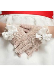 Girls Princess Gloves High Performance Birthday Party Accessories With Mesh Knot