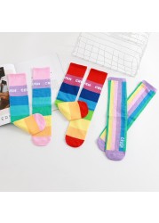 3 Pairs Kids Girls Boys Toddlers Girls Socks Knee High Long Soft Cotton Baby Socks Stripped Children School Stocking Clothes