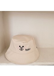 2022 summer new baby girl bucket hat cute animal bear print baby fisherman hat infant girls beach hat toddler panama sun hat