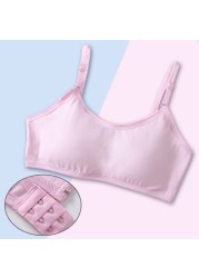 12-18Y Cotton Girls Bra Teenage Underwear Kids Sports Bra Adjustable Bra with Chest Pad Kids Seamless Bralette Puberty Clothes